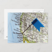 Map Button in Los Angeles, Kalifornien auf Postkarte (Vorne/Hinten)