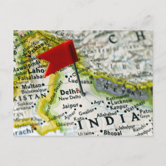 Map Button in Neu Delhi, Indien auf Karte