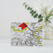 Map Button in Peking, China auf Karte, Postkarte (Stehend Vorderseite)