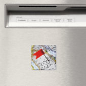 Map Button in Riad, Saudi-Arabien, auf Karte Magnet (In Situ (Geschirrspüler))