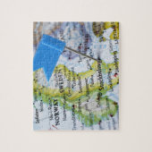 Map-Button in Stockholm, Schweden auf Karte Puzzle (Vertikal)