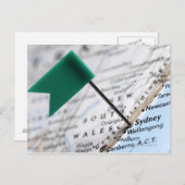 Map Button in Sydney, Australien auf Karte (Vorne/Hinten)