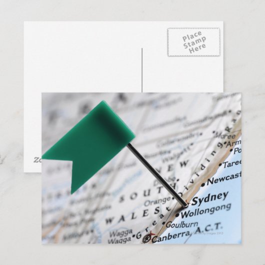 Map Button in Sydney, Australien auf Karte (Vorne/Hinten)