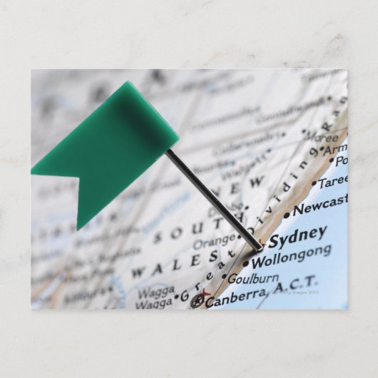 Map Button in Sydney, Australien auf Karte (Vorderseite)