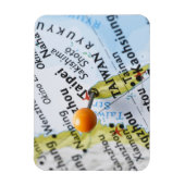 Map Button in Taipei, Taiwan auf Karte, Magnet (Vertikal)