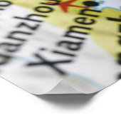 Map Button in Taipei, Taiwan auf Karte, Poster (Ecke)