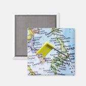 Map Button in Tokio, Japan auf Karte, nah-up Magnet (Vorderseite/Rückseite)