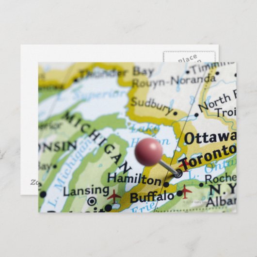 Map-Button in Toronto, Kanada auf Karte (Vorne/Hinten)