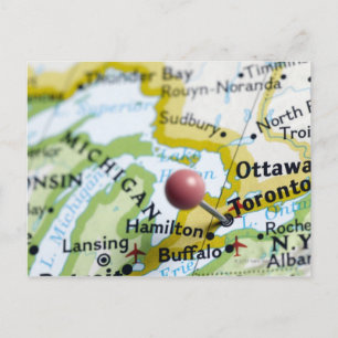 Map-Button in Toronto, Kanada auf Karte