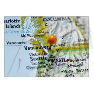 Map-Button in Vancouver, Kanada auf Karte