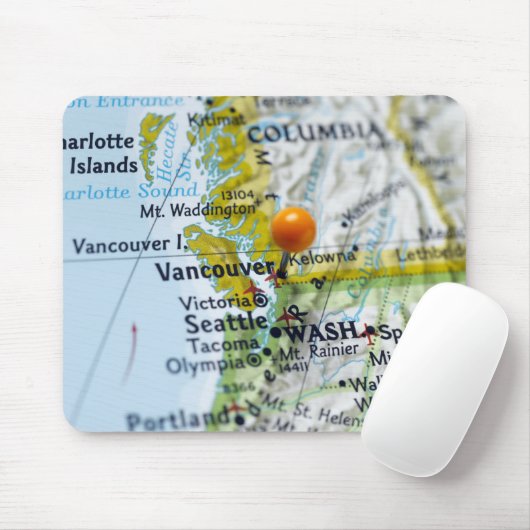 Map-Button in Vancouver, Kanada auf Karte Mousepad (Mit Mouse)