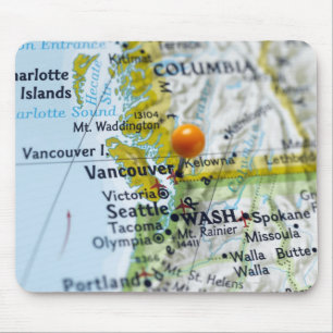 Map-Button in Vancouver, Kanada auf Karte Mousepad