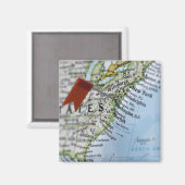 Map Button in Washington, D.C. auf Karte, Magnet (Vorderseite/Rückseite)