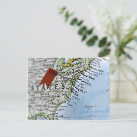 Map Button in Washington, D.C. auf Karte, Postkarte (Stehend Vorderseite)