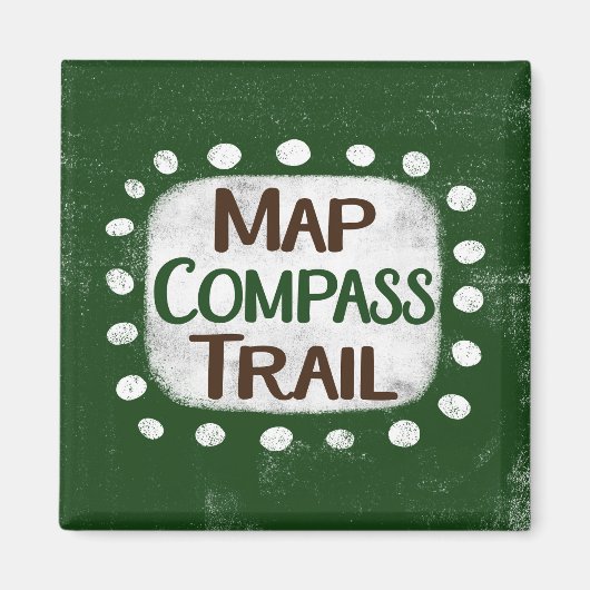 Map Compass Trail Kühlschrank Magnet (Vorne)