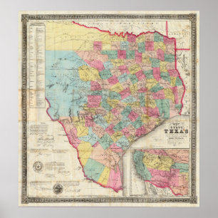 Map Decordovas von Texas Poster