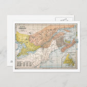 MAP: EASTERN CANADA POSTKARTE (Vorne/Hinten)