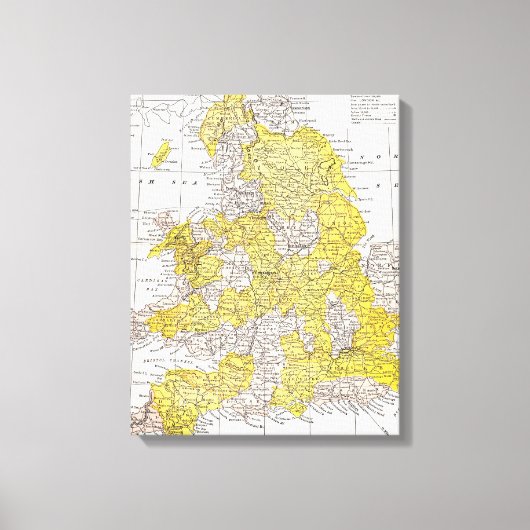 MAP: ENGLAND & WALES LEINWANDDRUCK (Vorderseite)