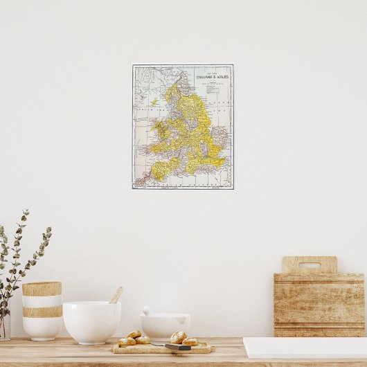 MAP: ENGLAND & WALES POSTER (Küche)
