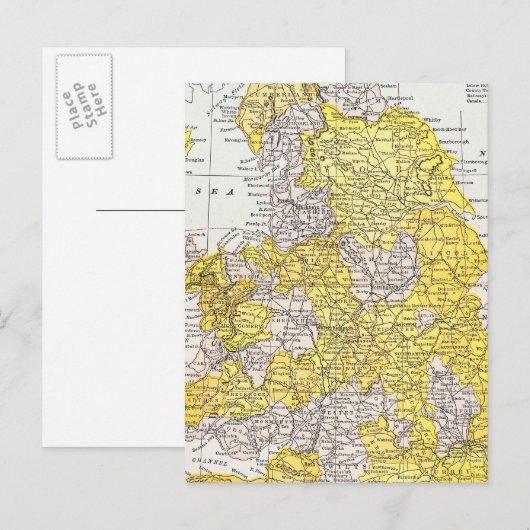 MAP: ENGLAND & WALES POSTKARTE (Vorne/Hinten)