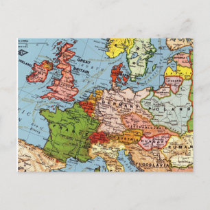 Map Europe France Schottland Irland Mehr Postkarte