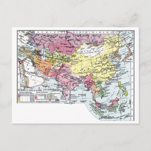 MAP: EUROPE IN ASIA POSTKARTE (Vorderseite)
