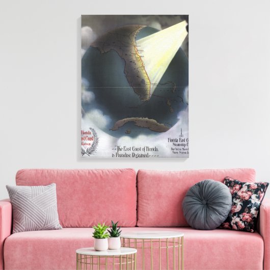 MAP: FLORIDA, 1898 LEINWANDDRUCK (Insitu (Wohnzimmer))