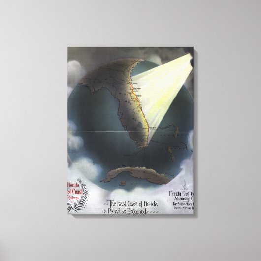 MAP: FLORIDA, 1898 LEINWANDDRUCK (Vorderseite)