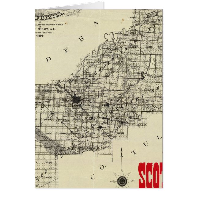 Map Fresno Landkreis, Kalifornien (Vorne)