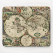 Map Gerardvan Schagens der Welt, 1689 Mousepad (Vorne)