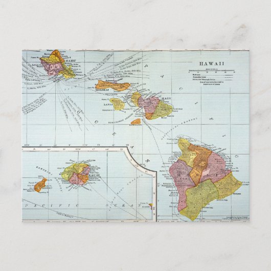 Map: Hawaii, 1905 Postkarte (Vorderseite)