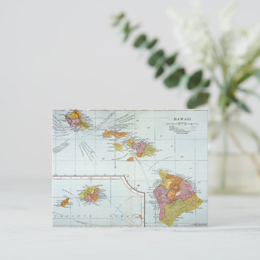 Map: Hawaii, 1905 Postkarte (Stehend Vorderseite)