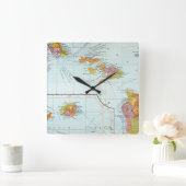 Map: Hawaii, 1905 Quadratische Wanduhr (Zuhause)