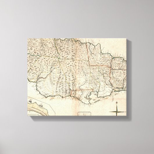 MAP: JAMAIKA, 1755 2 LEINWANDDRUCK (Vorderseite)