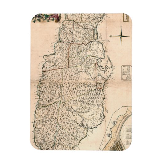 MAP: JAMAIKA, 1755 2 MAGNET (Vertikal)