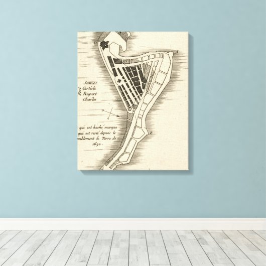 MAP: JAMAIKA, 1755 LEINWANDDRUCK (Insitu (Holzboden))