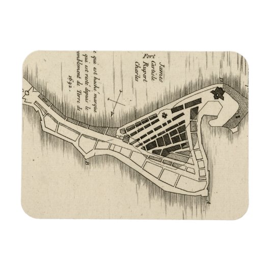 MAP: JAMAIKA, 1755 MAGNET (Horizontal)