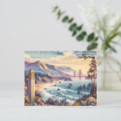 Map Kalifornien Masse Postkarten (Stehend Vorderseite)