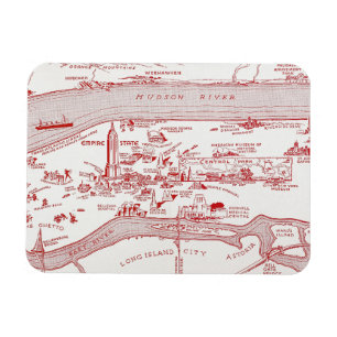 MAP: MANHATTAN, c1935 Magnet