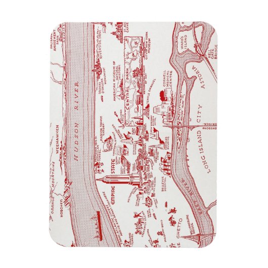 MAP: MANHATTAN, c1935 Magnet (Vertikal)