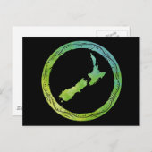 Map New Zealand Postkarte (Vorne/Hinten)