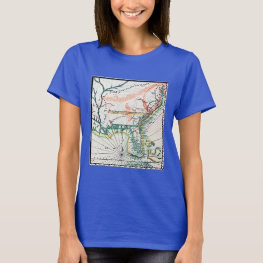 Map: North America, 1742 T-Shirt (Vorderseite)