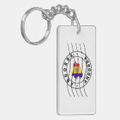 Map of Andorra, Postal Passport Stamp Schlüsselanhänger (Vorderseite links)