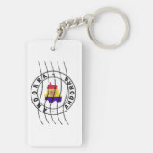 Map of Andorra, Postal Passport Stamp Schlüsselanhänger (Rückseite)