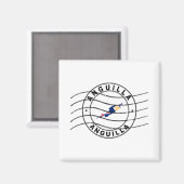 Map of Anguilla, Postal Passport Stamp Magnet (Vorderseite/Rückseite)