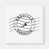 Map of Anguilla, Postal Passport Stamp Magnet (Vorne)