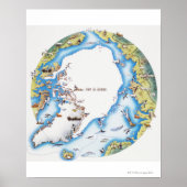 Map of Arctic Poster (Vorne)