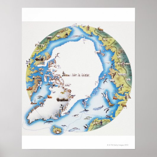 Map of Arctic Poster (Vorne)
