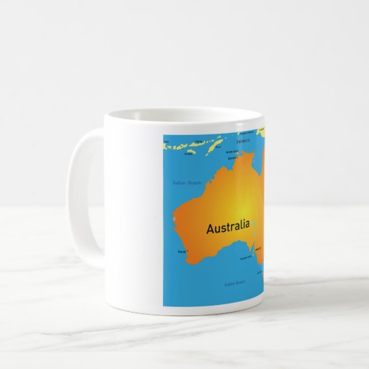 Map Of Australia Kaffeetasse (Vorderseite Links)