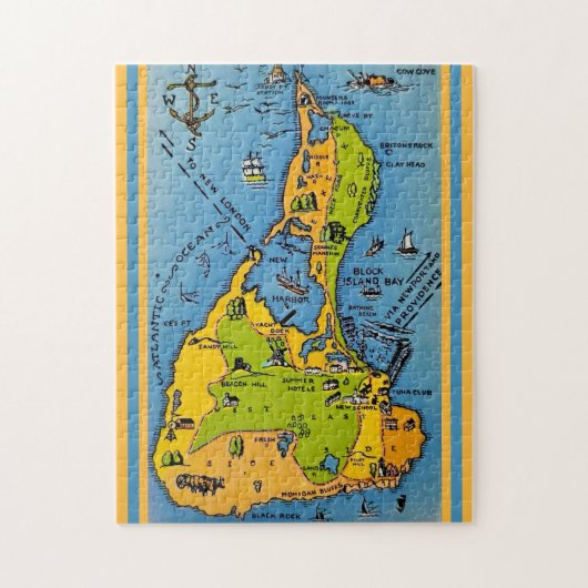 Map of Block Island 11x14 Puzzle (Vertikal)